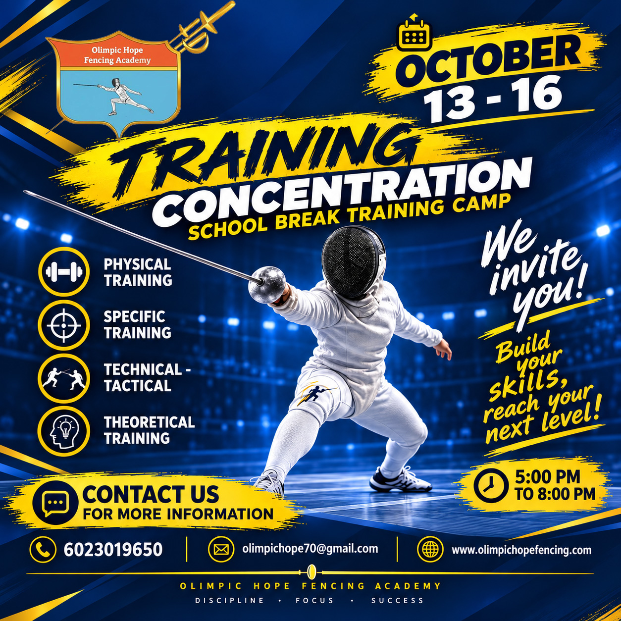 Fencing Training Camp October 13–16 – Olympic Hope